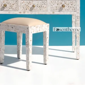 Essenthome Handmade Bone Inlay ? White Bone inlay desk & Writing Table with 3 Drawers