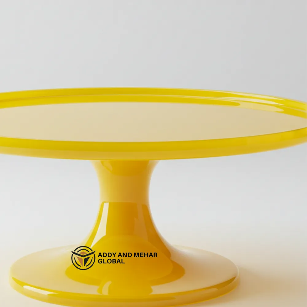 Vibrant Yellow Resin Serving Tray – Modern Handmade Display Plate - Image 6