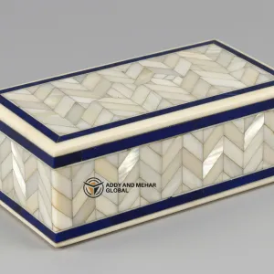 Handcrafted Bone Inlay Jewelry Box – Elegant Storage Organizer for Accessories