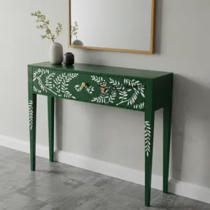 Elegant Green Bone Inlay Console Table – Modern Luxe Entryway Table