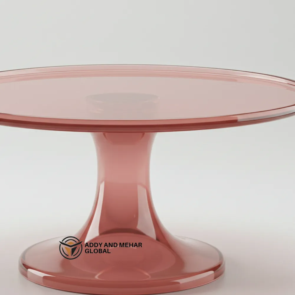 Luxury Handmade Pink Resin Cake Stand with Gold Leaf Detailing - Image 3