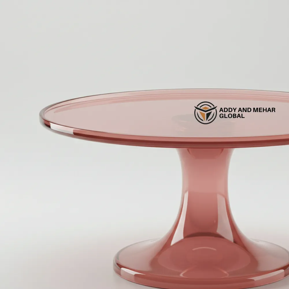 Luxury Handmade Pink Resin Cake Stand with Gold Leaf Detailing - Image 4