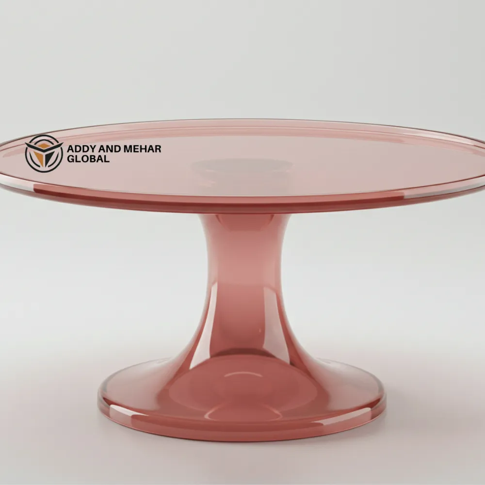 Luxury Handmade Pink Resin Cake Stand with Gold Leaf Detailing - Image 5