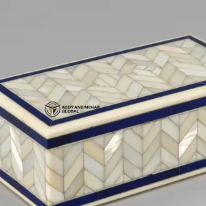Handcrafted Bone Inlay Jewelry Box – Elegant Storage Organizer for Accessories