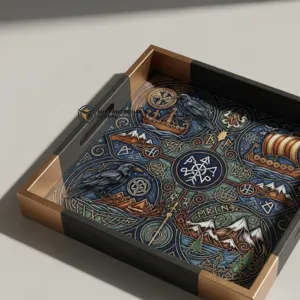 Artistic Resin Wooden Serving Tray – Handmade Modern Decorative Tray for Coffee Table & Home Styling