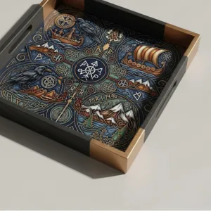 Artistic Resin Wooden Serving Tray – Handmade Modern Decorative Tray for Coffee Table & Home Styling - Image 3