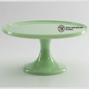Luxury Handmade Green Resin Cake Stand with Gold Leaf Detailing