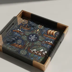 Artistic Resin Wooden Serving Tray – Handmade Modern Decorative Tray for Coffee Table & Home Styling - Image 5