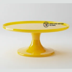 Vibrant Yellow Resin Serving Tray – Modern Handmade Display Plate