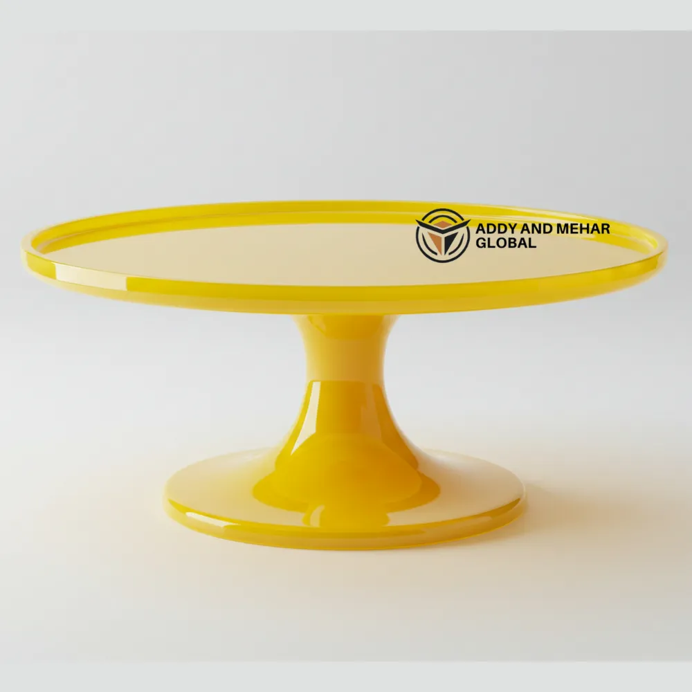 Vibrant Yellow Resin Serving Tray – Modern Handmade Display Plate
