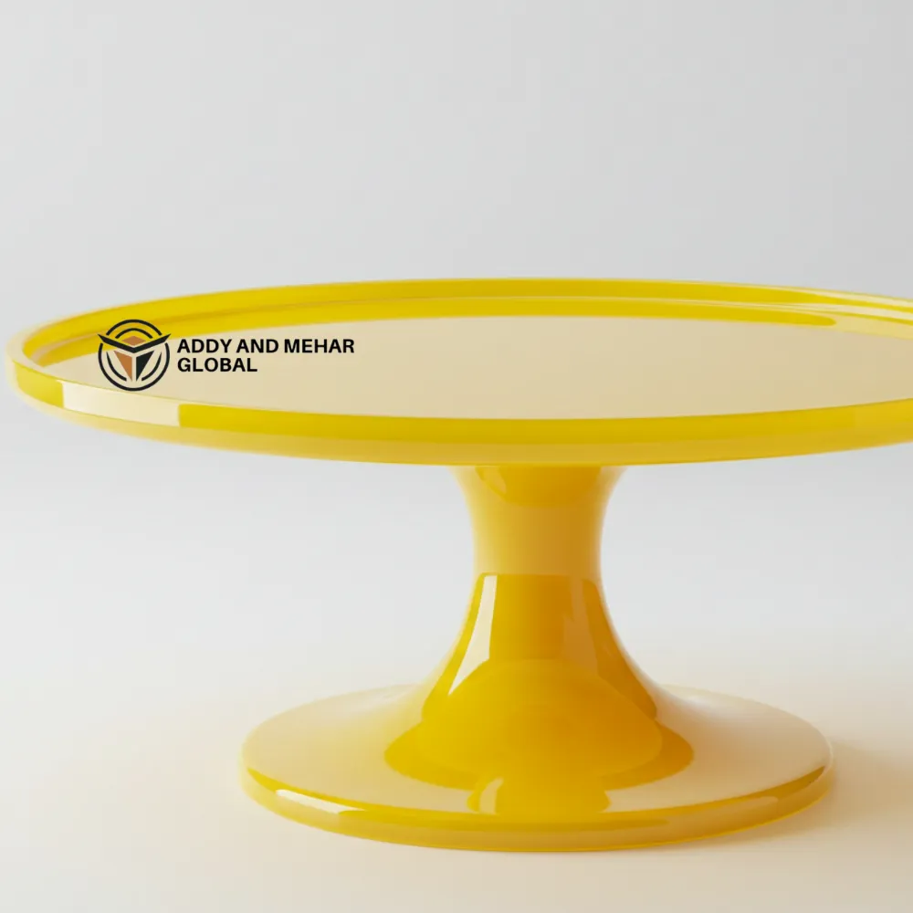 Vibrant Yellow Resin Serving Tray – Modern Handmade Display Plate - Image 3