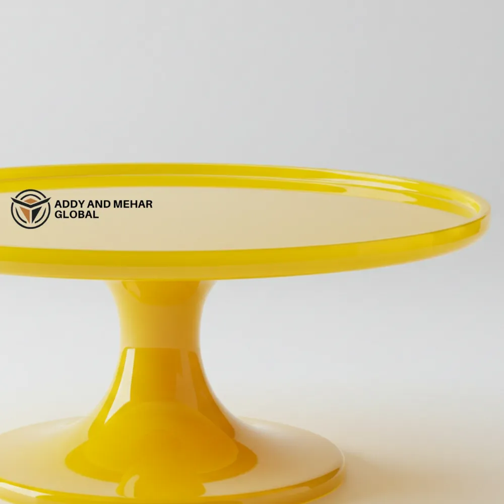 Vibrant Yellow Resin Serving Tray – Modern Handmade Display Plate - Image 4