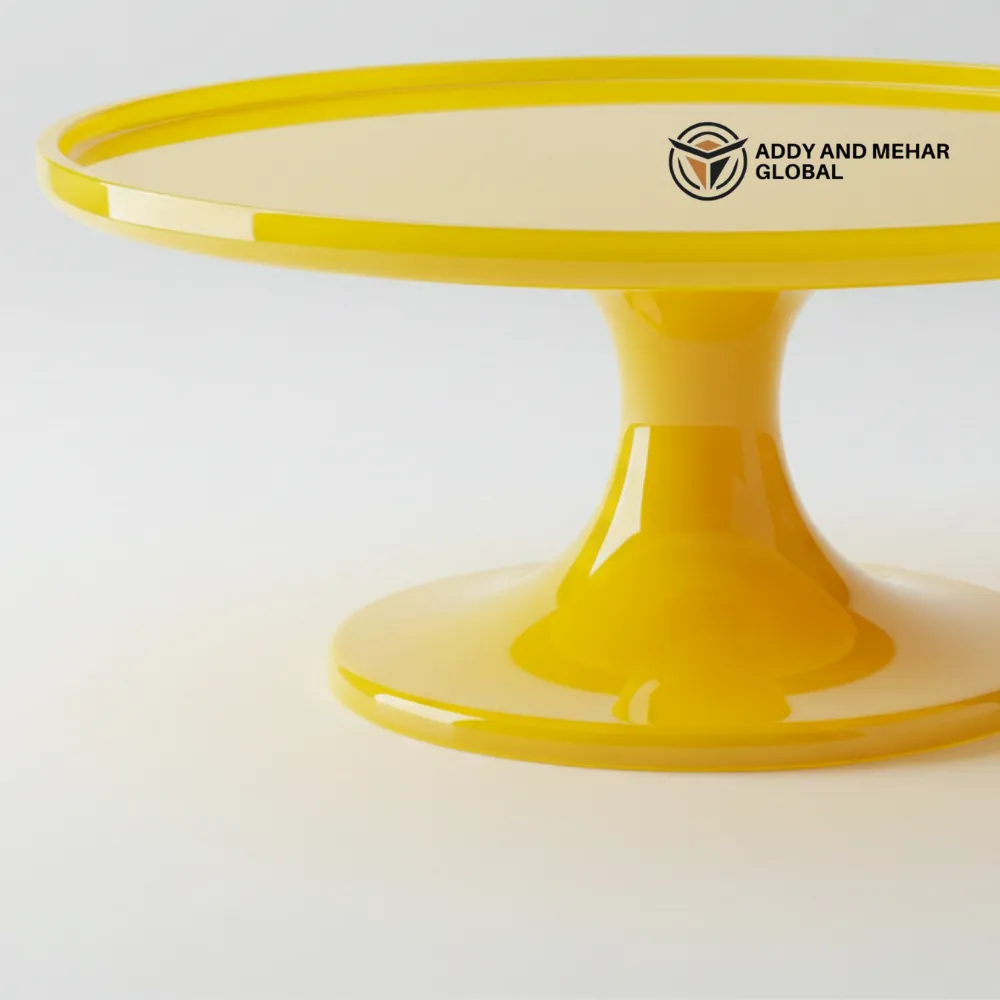 Vibrant Yellow Resin Serving Tray – Modern Handmade Display Plate - Image 5