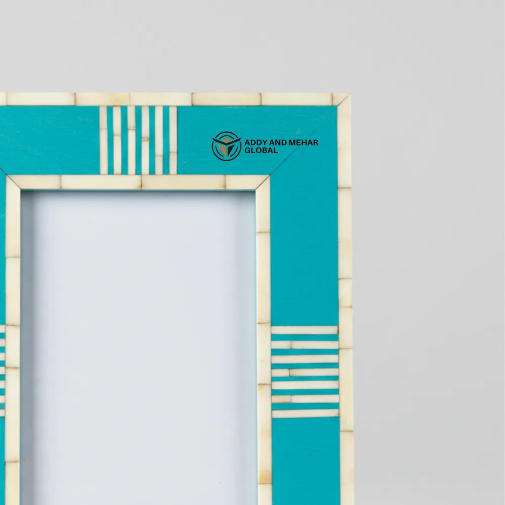 Blue Decorative Photo Frame MDF Enamel Finish Picture Frame Modern Tabletop & Wall Display Frame - Image 4