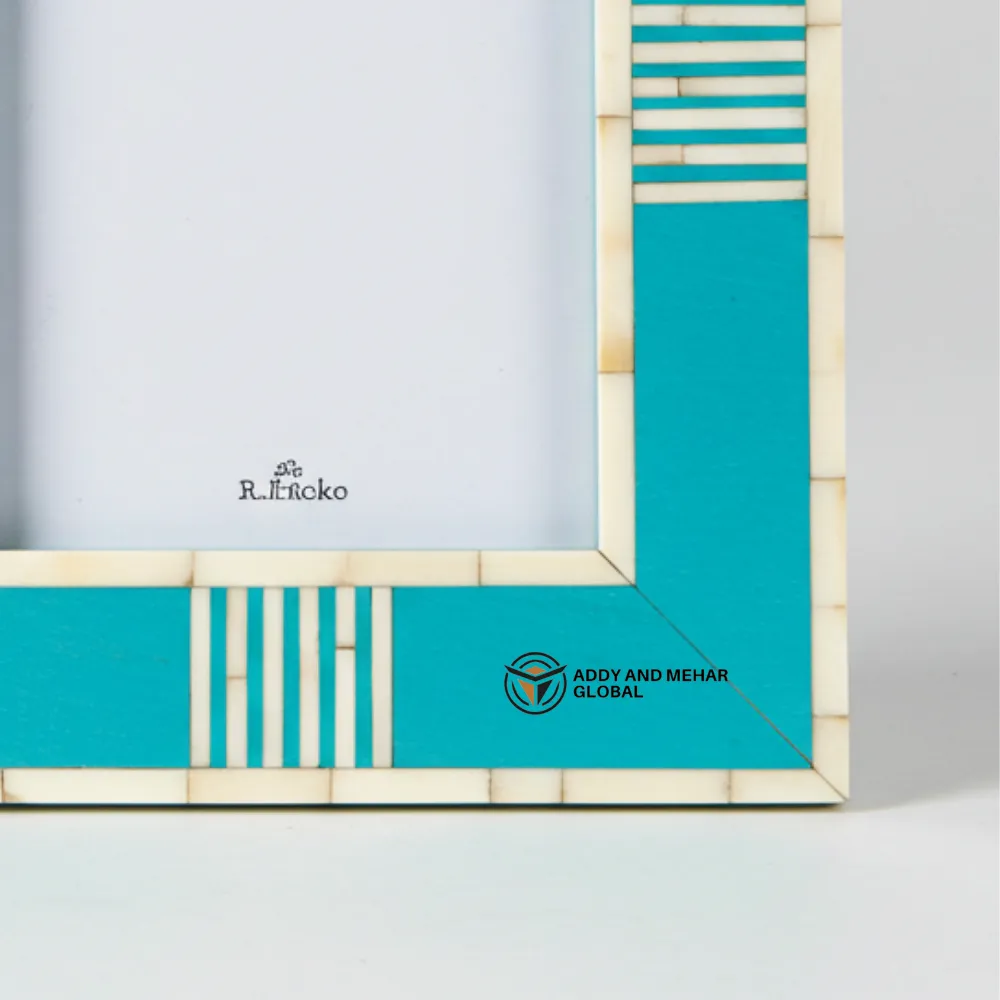 Blue Decorative Photo Frame MDF Enamel Finish Picture Frame Modern Tabletop & Wall Display Frame - Image 6