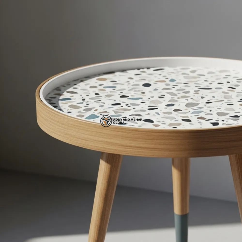 Luxury Handmade White Meena Floral Inlay Wooden Stool – Round Accent Side Table - Image 5