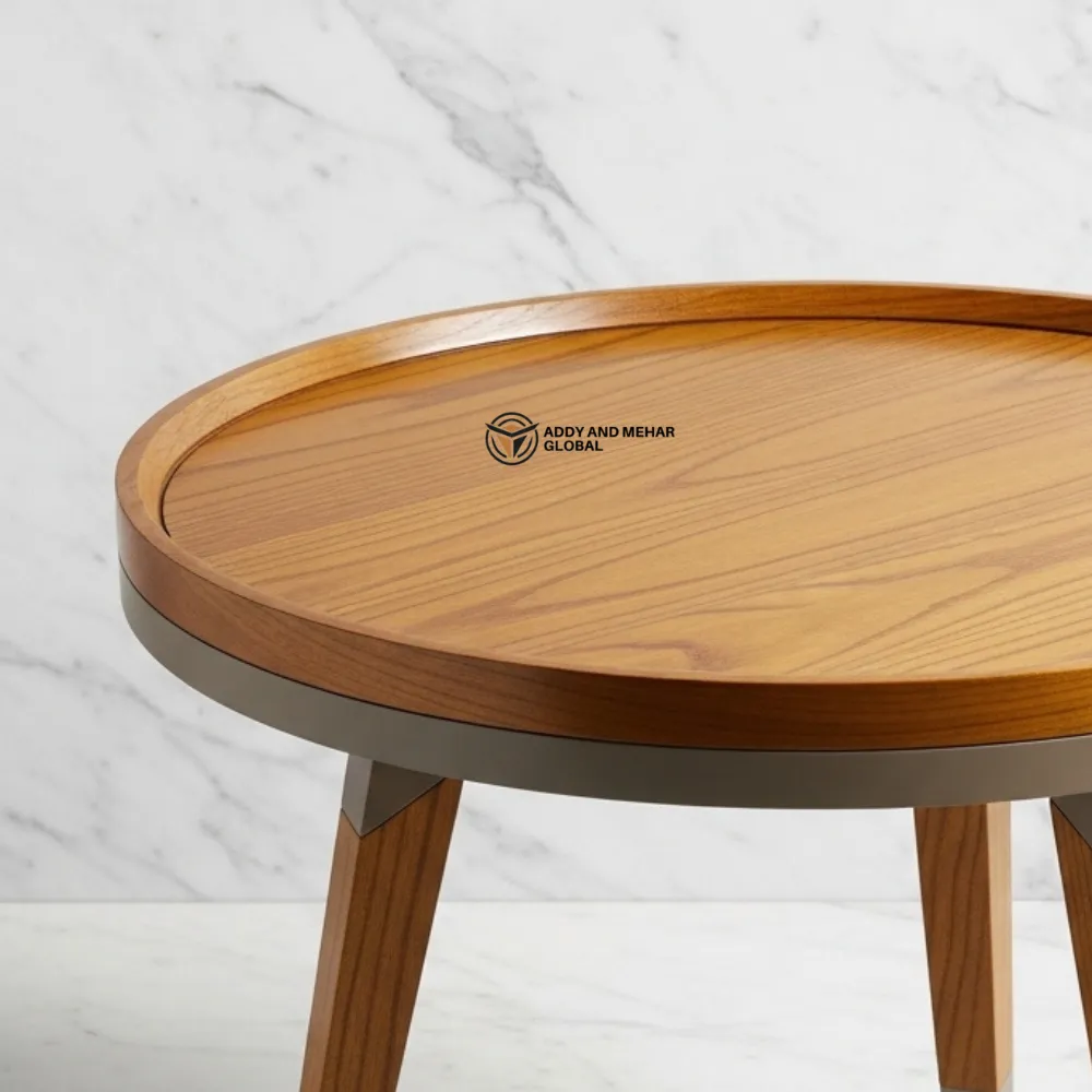 Luxury Handmade Brown Meena Floral Inlay Wooden Stool – Elegant Round Accent Table - Image 5