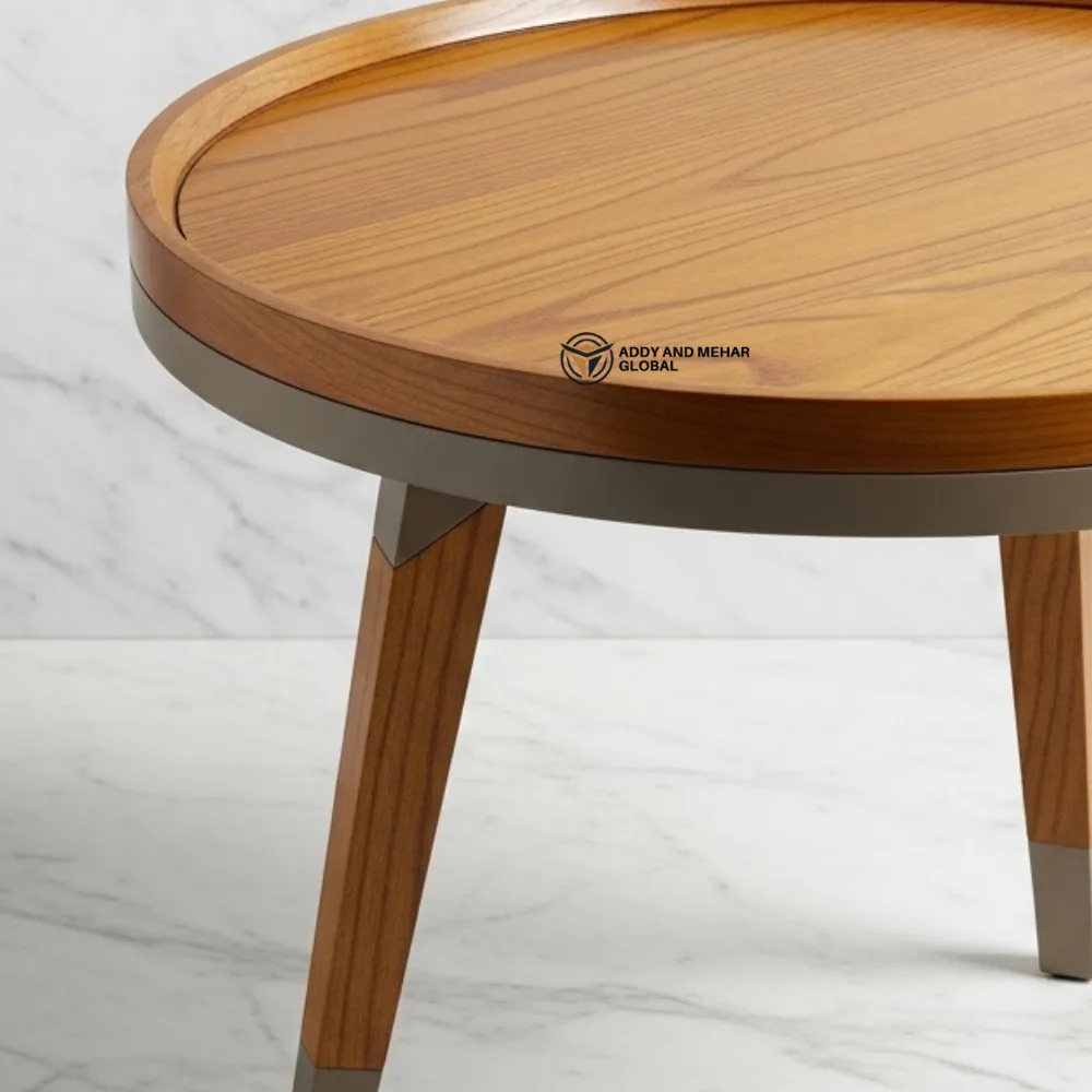 Luxury Handmade Brown Meena Floral Inlay Wooden Stool – Elegant Round Accent Table - Image 3