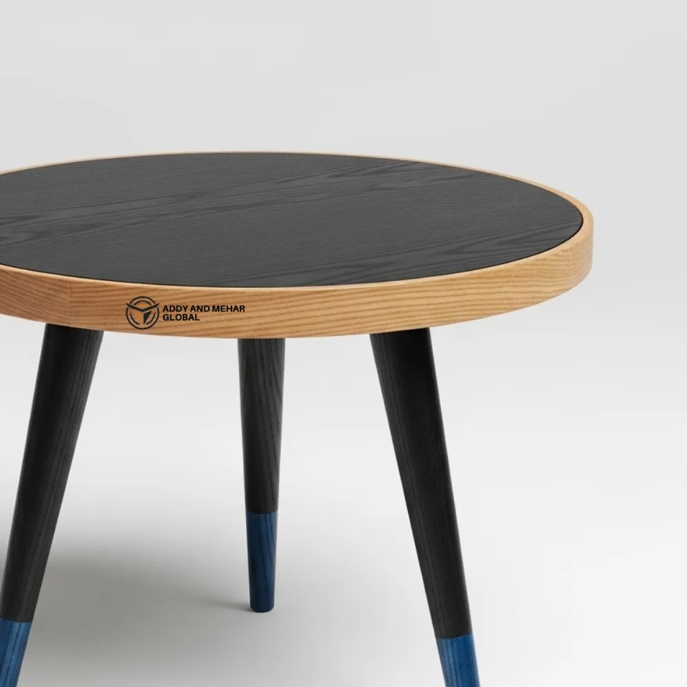 Luxury Handmade Black Meena Floral Inlay Wooden Stool – Elegant Round Accent Table - Image 4