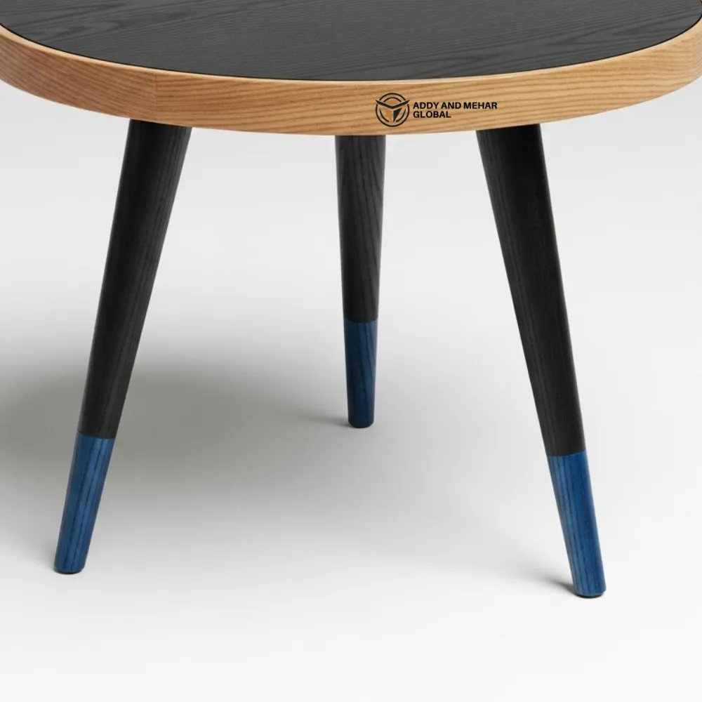 Luxury Handmade Black Meena Floral Inlay Wooden Stool – Elegant Round Accent Table - Image 3