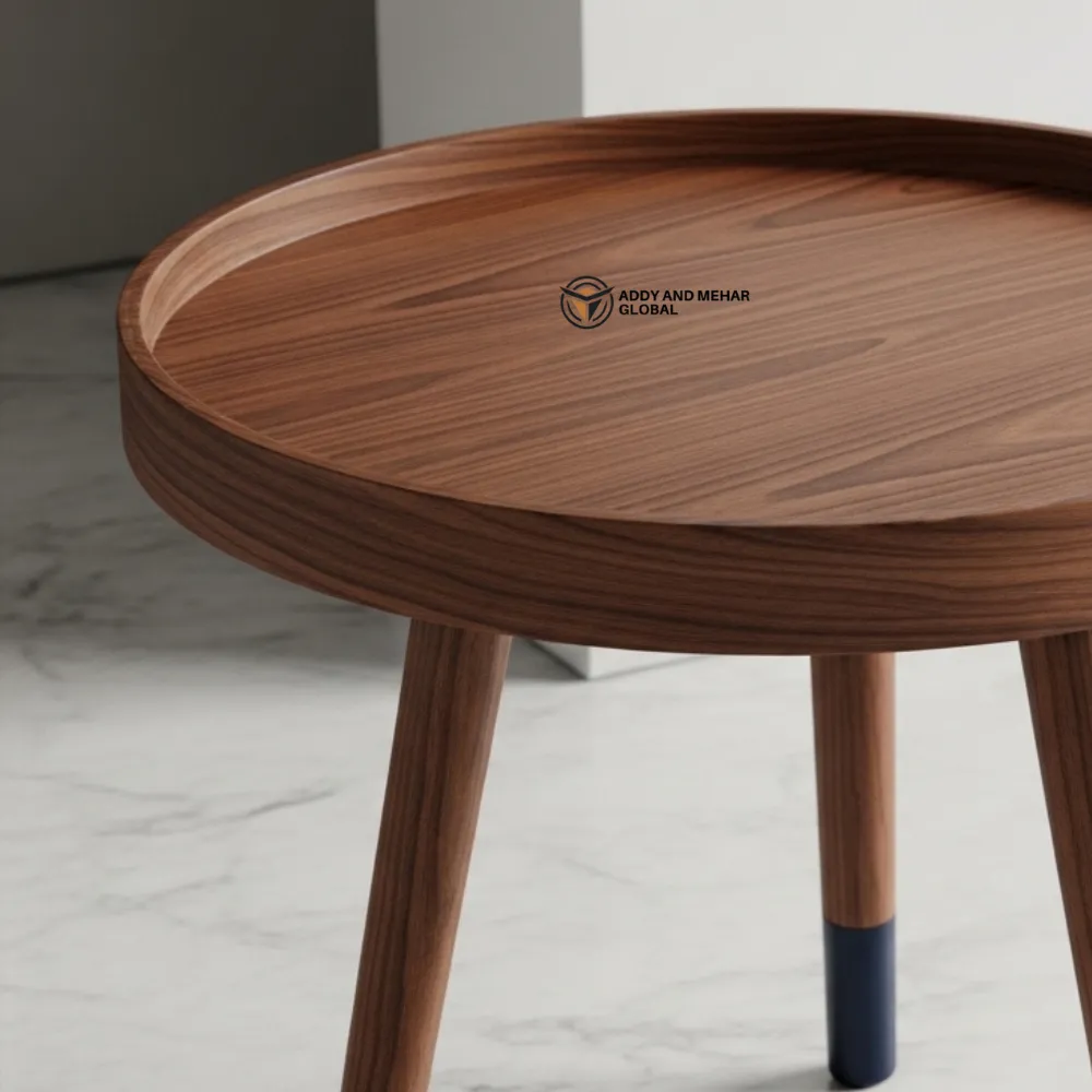 Luxury Handmade Brown Meena Floral Inlay Wooden Stool – Round Accent Side Table - Image 3