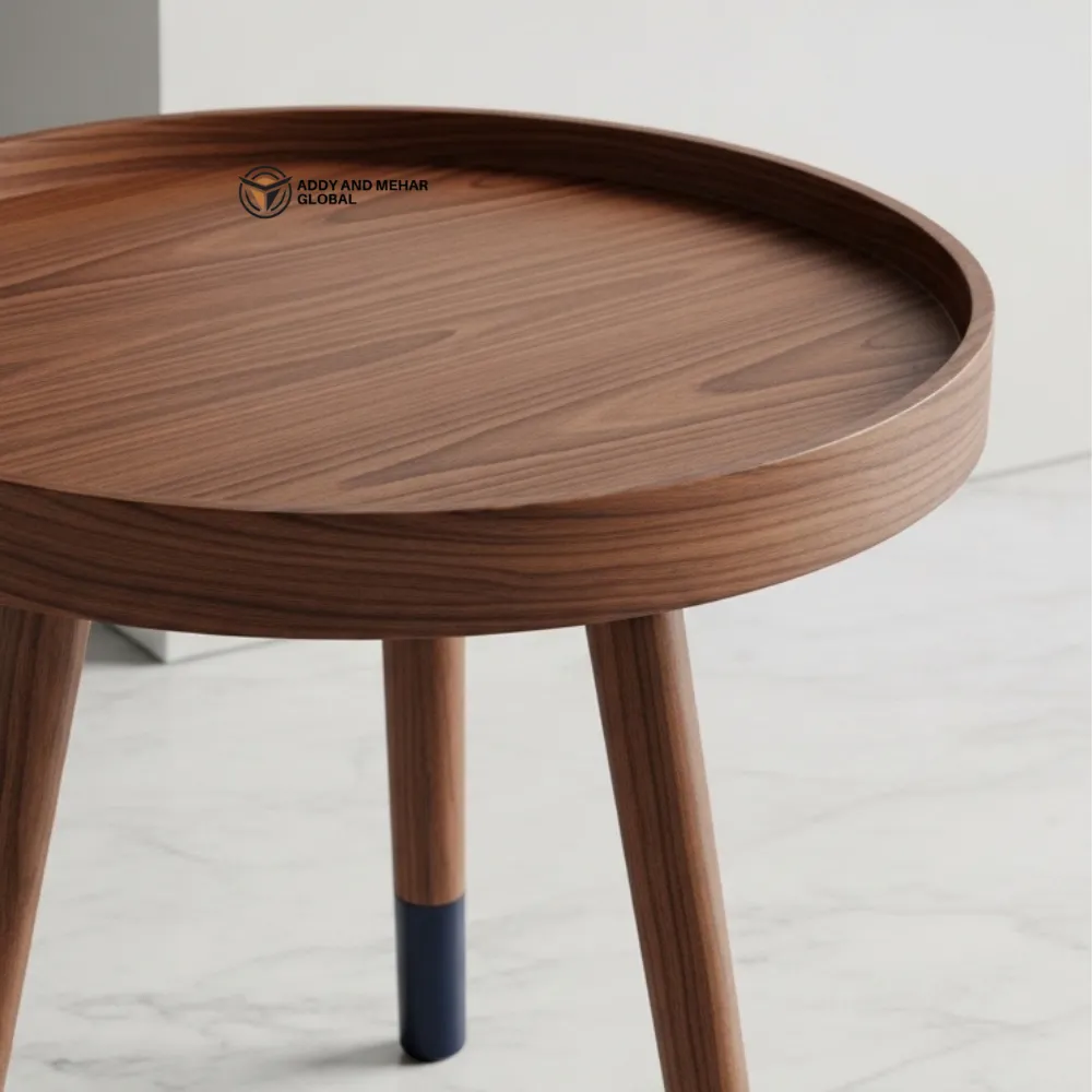 Luxury Handmade Brown Meena Floral Inlay Wooden Stool – Round Accent Side Table - Image 4