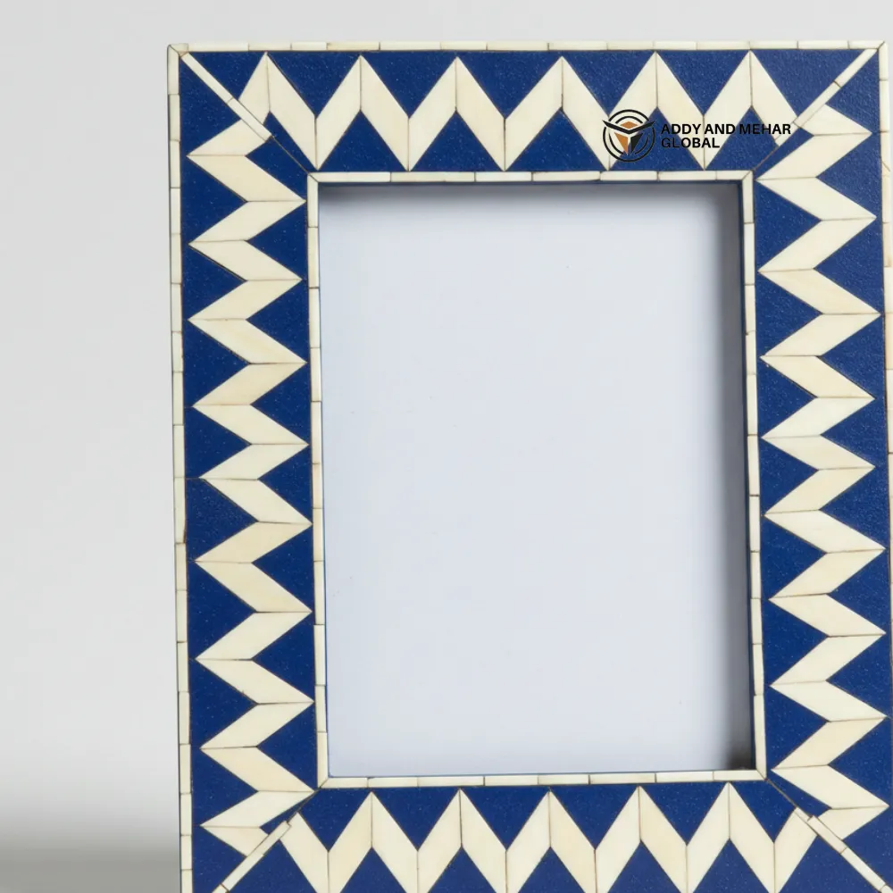 Blue Decorative Photo Frame – Stylish Handcrafted Picture Frame for Home & Office Décor - Image 4