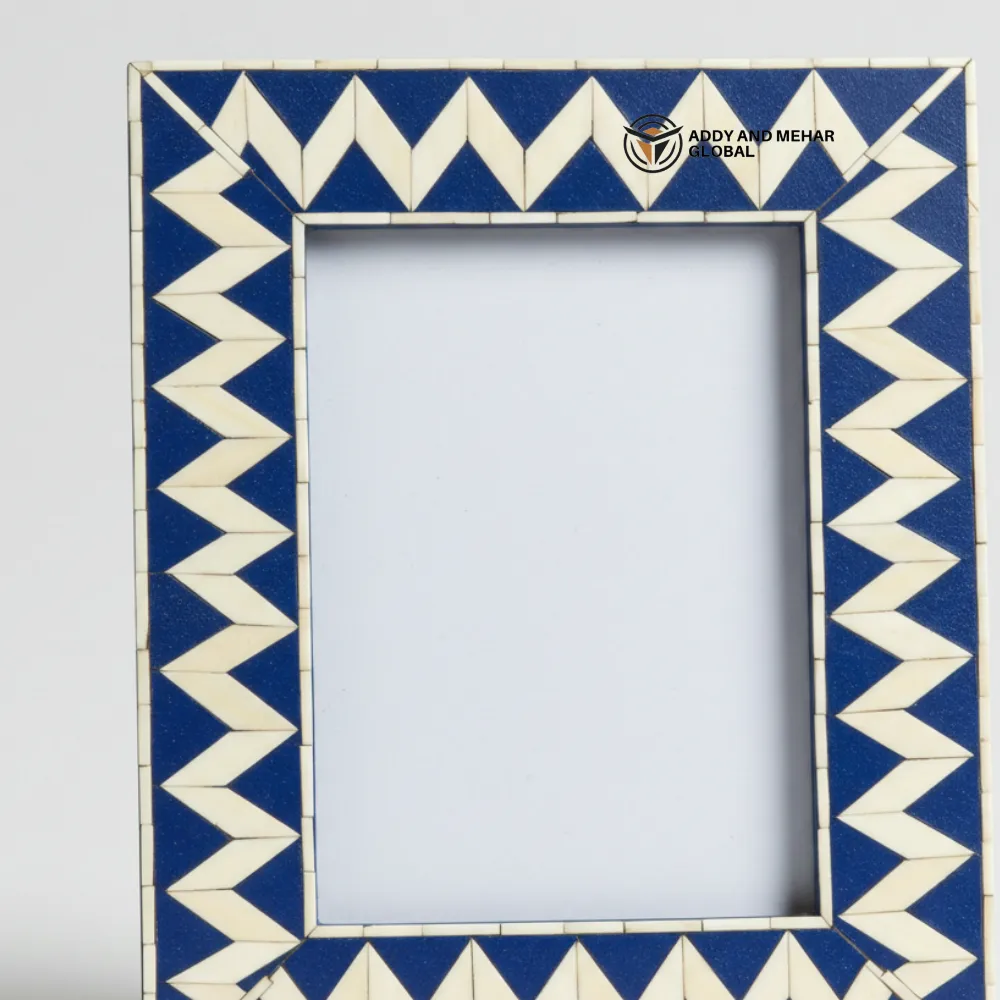 Blue Decorative Photo Frame – Stylish Handcrafted Picture Frame for Home & Office Décor - Image 3