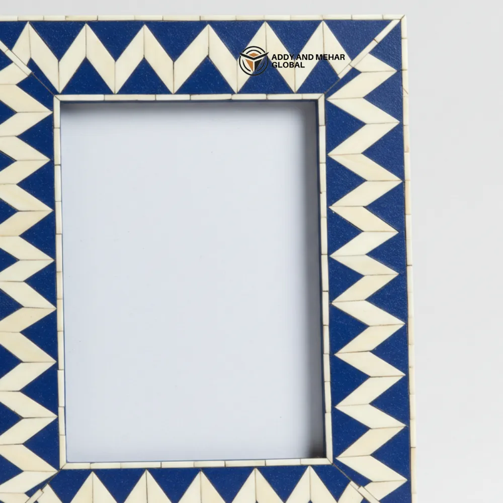 Blue Decorative Photo Frame – Stylish Handcrafted Picture Frame for Home & Office Décor - Image 2