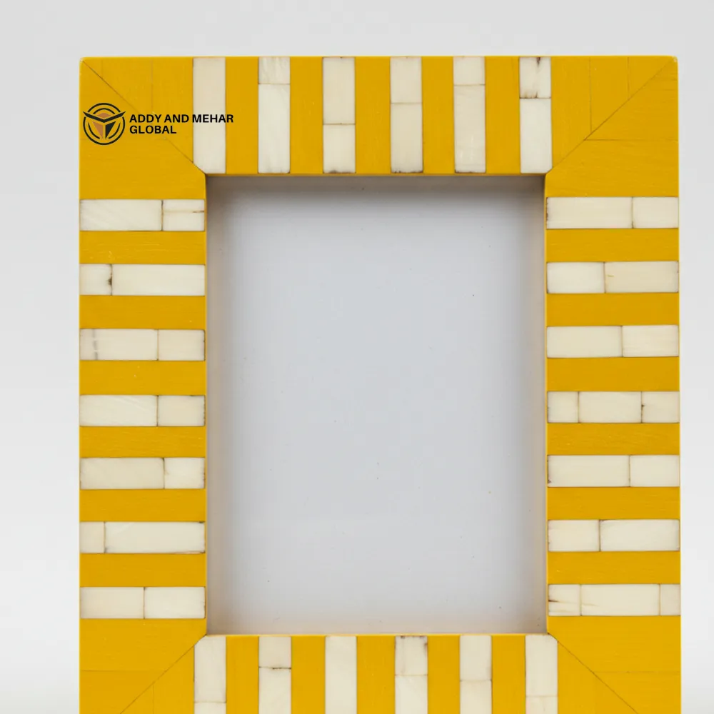 Luxury Handmade Yellow Photo Frame – Vibrant Decorative Picture Frame - Image 4